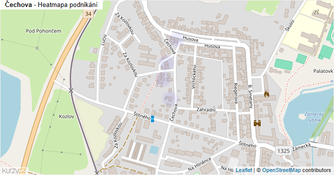 Čechova - mapa podnikání
