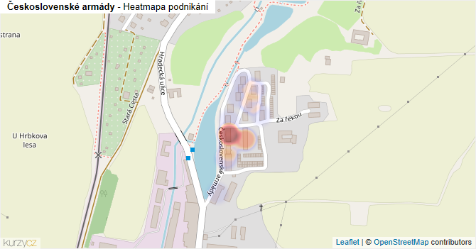 Československé armády - mapa podnikání