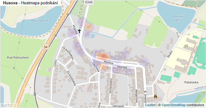 Husova - mapa podnikání