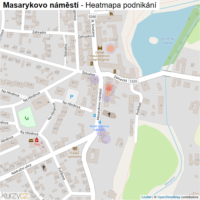 Mapa Masarykovo náměstí - Firmy v ulici.
