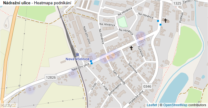 Nádražní ulice - mapa podnikání