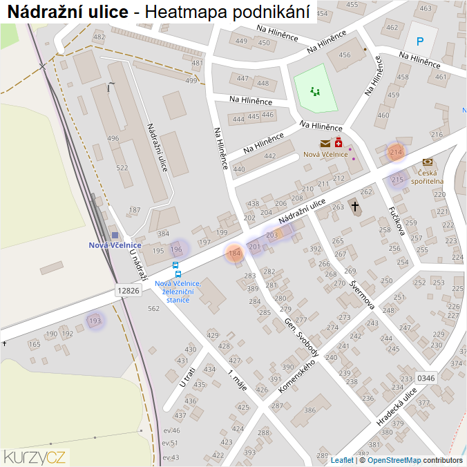 Mapa Nádražní ulice - Firmy v ulici.
