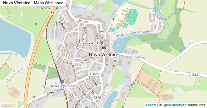 Nová Včelnice - mapa části obce