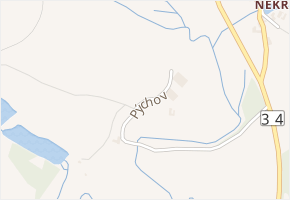 Pýchov v obci Nová Včelnice - mapa ulice