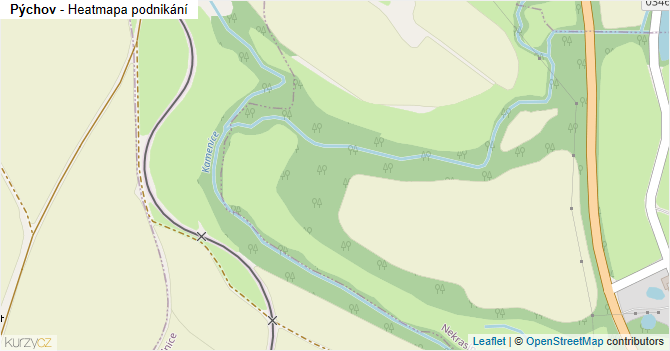 Pýchov - mapa podnikání