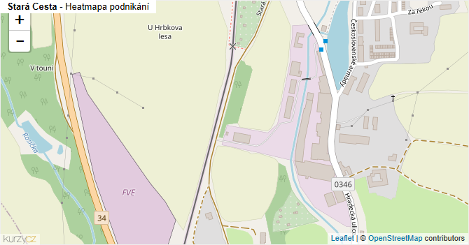 Stará Cesta - mapa podnikání