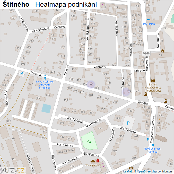 Mapa Štítného - Firmy v ulici.