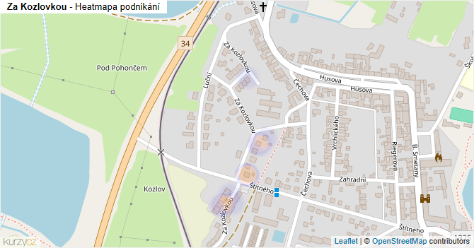 Za Kozlovkou - mapa podnikání