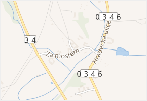 Za mostem v obci Nová Včelnice - mapa ulice