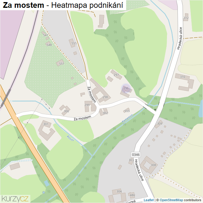 Mapa Za mostem - Firmy v ulici.