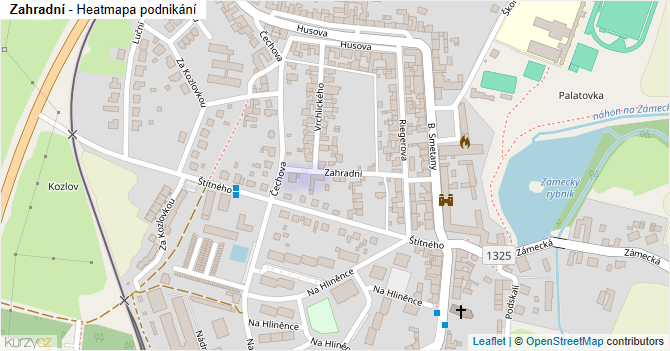 Zahradní - mapa podnikání
