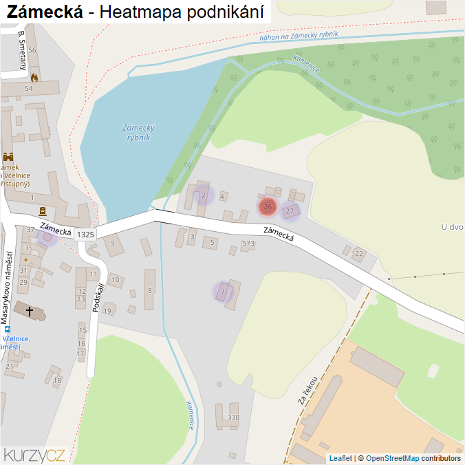 Mapa Zámecká - Firmy v ulici.