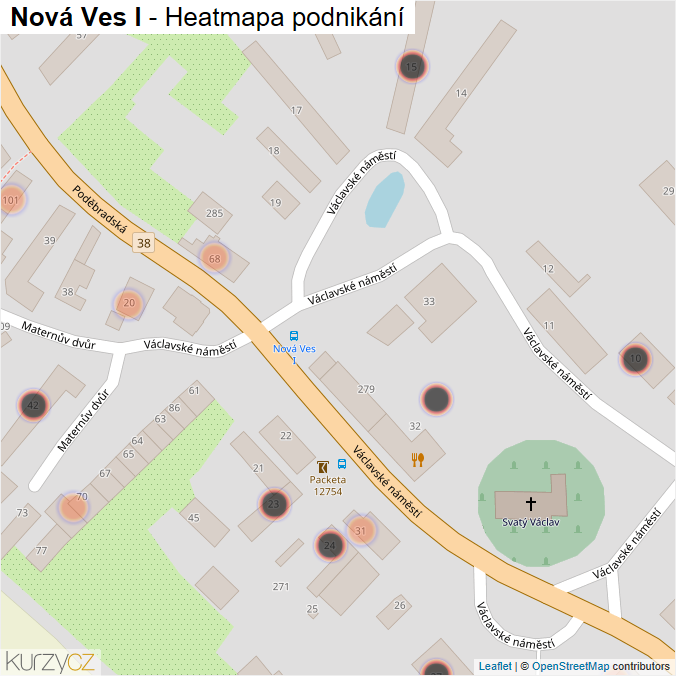 Mapa Nová Ves I - Firmy v obci.