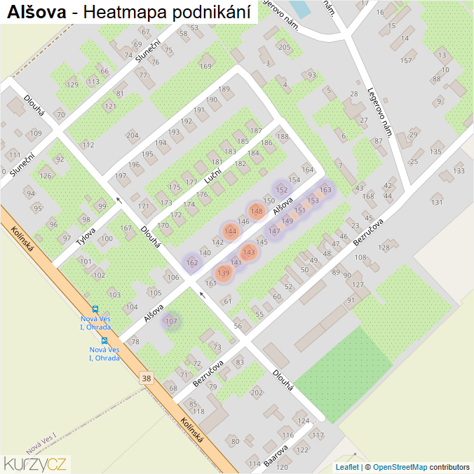 Mapa Alšova - Firmy v ulici.