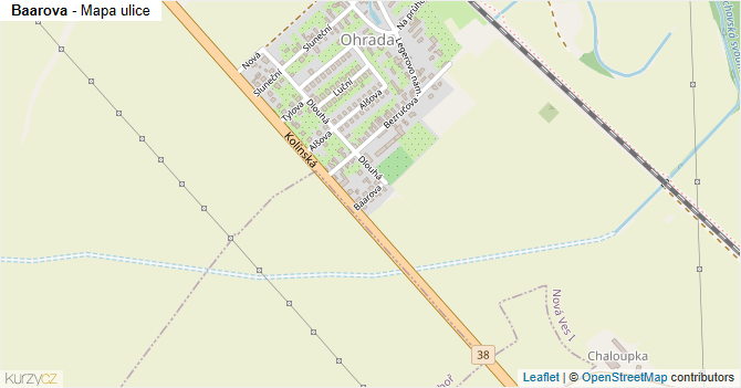 Baarova - mapa ulice
