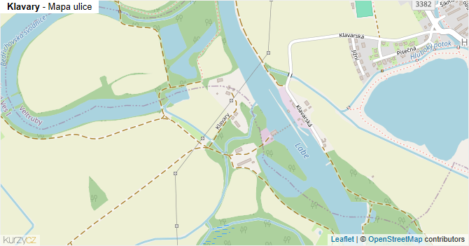 Klavary - mapa ulice