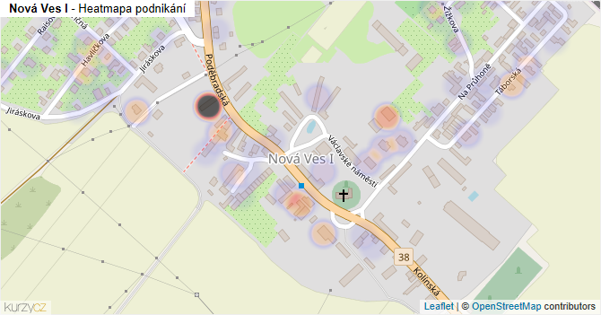 Nová Ves I - mapa podnikání