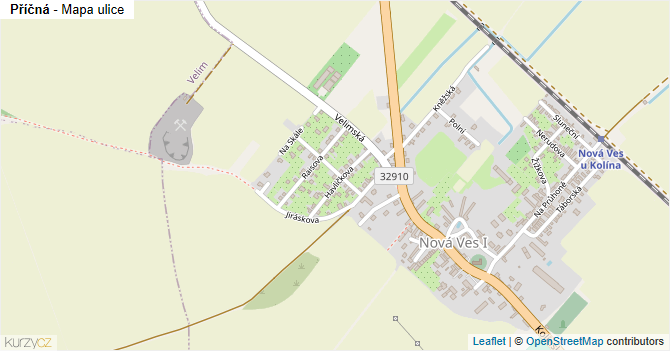 Příčná - mapa ulice