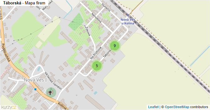 Táborská - mapa firem