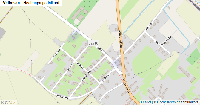 Velimská - mapa podnikání
