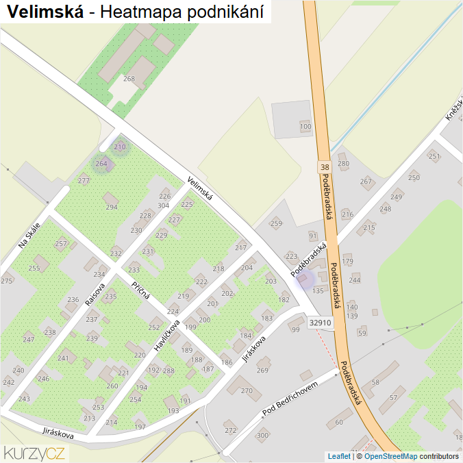 Mapa Velimská - Firmy v ulici.