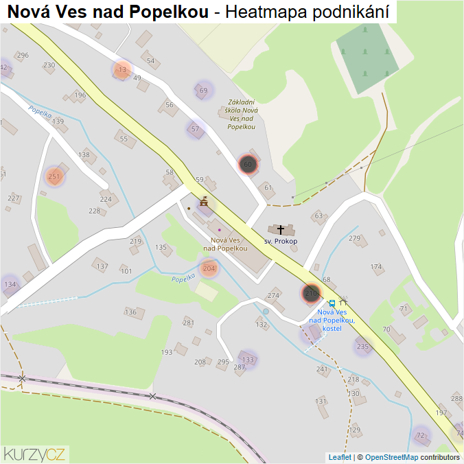 Mapa Nová Ves nad Popelkou - Firmy v části obce.