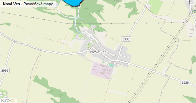 Nová Ves - záplavové mapy stoleté vody