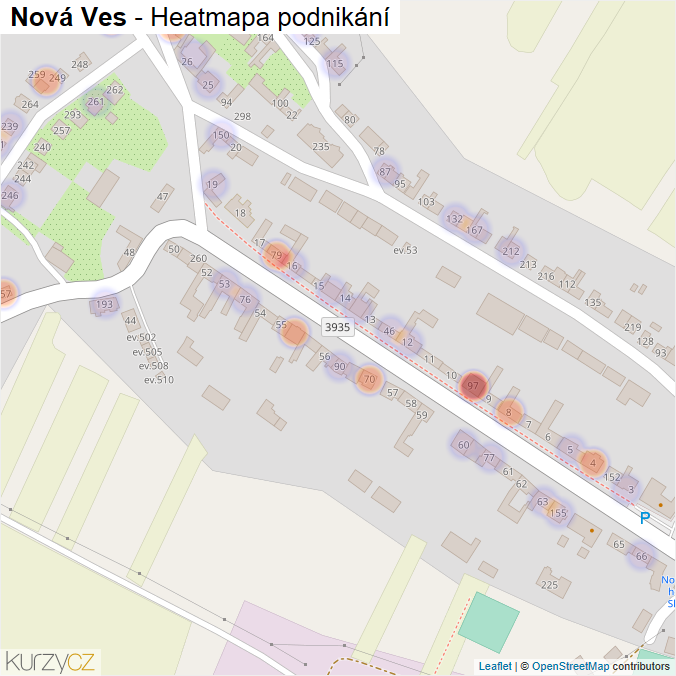 Mapa Nová Ves - Firmy v části obce.