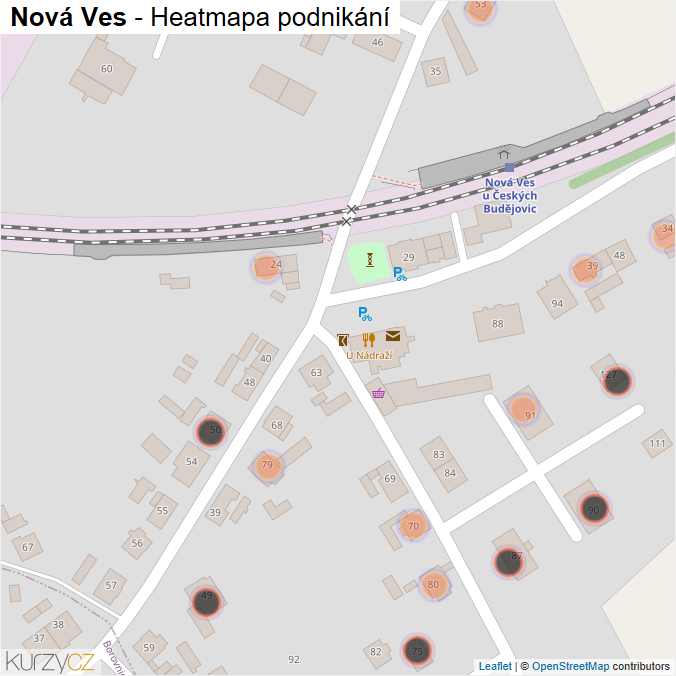Mapa Nová Ves - Firmy v obci.
