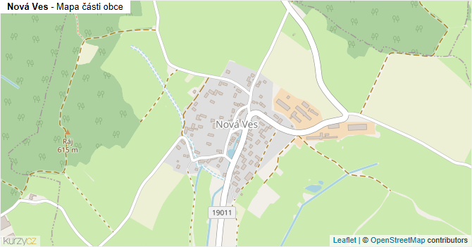 Nová Ves - mapa části obce