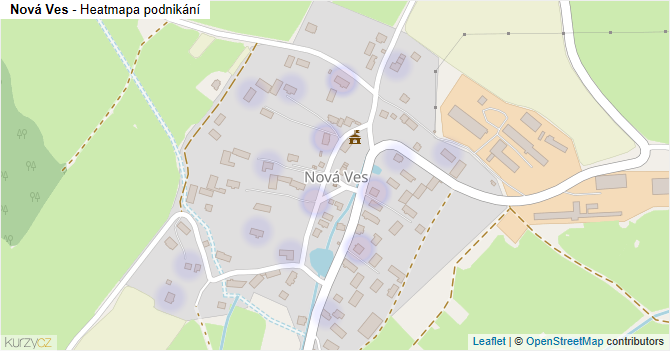 Nová Ves - mapa podnikání