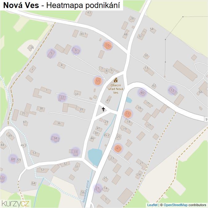 Mapa Nová Ves - Firmy v části obce.