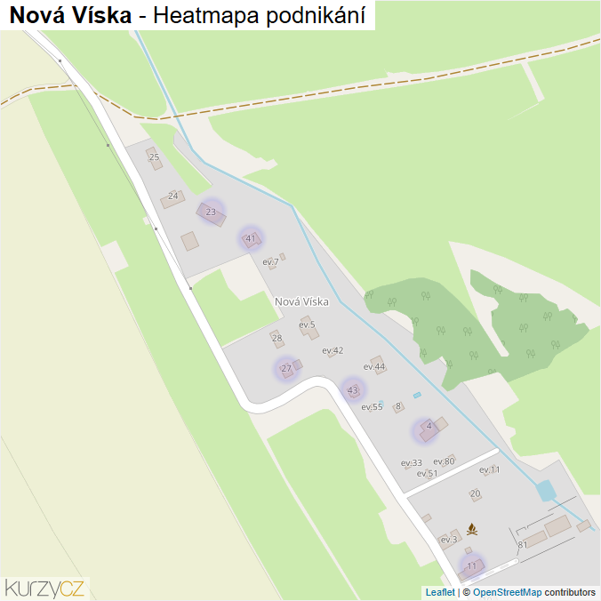 Mapa Nová Víska - Firmy v části obce.