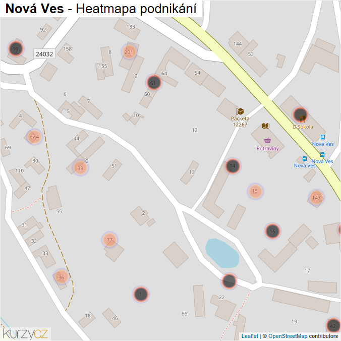 Mapa Nová Ves - Firmy v obci.