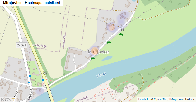 Miřejovice - mapa podnikání