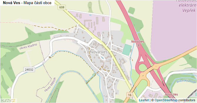 Nová Ves - mapa části obce