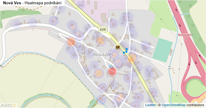 Nová Ves - mapa podnikání