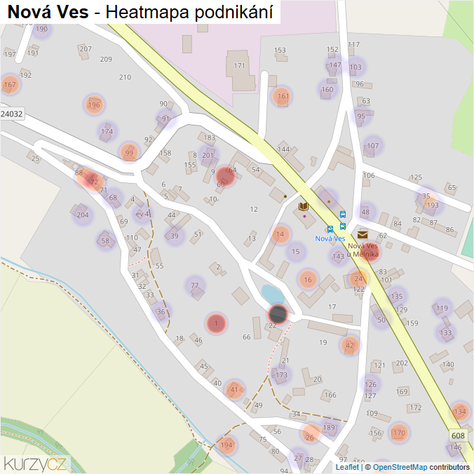 Mapa Nová Ves - Firmy v části obce.