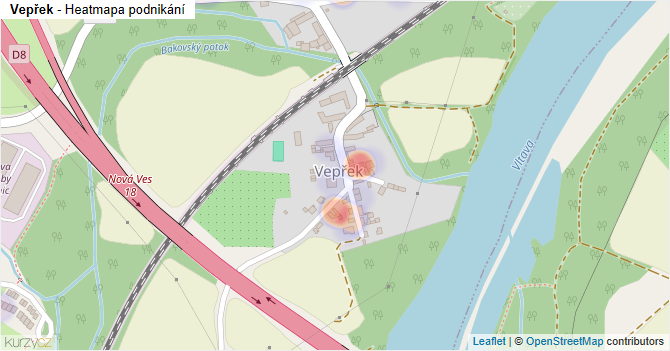 Vepřek - mapa podnikání