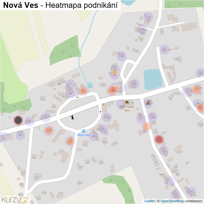 Mapa Nová Ves - Firmy v části obce.