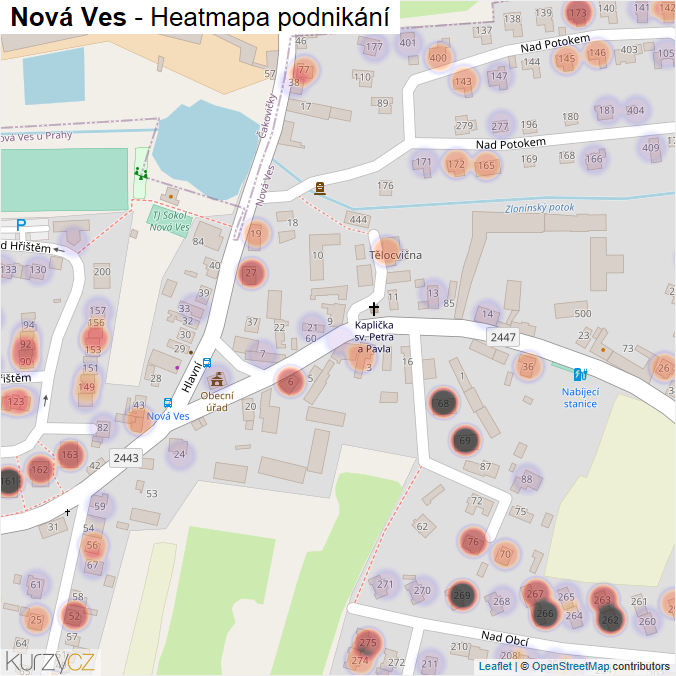 Mapa Nová Ves - Firmy v části obce.