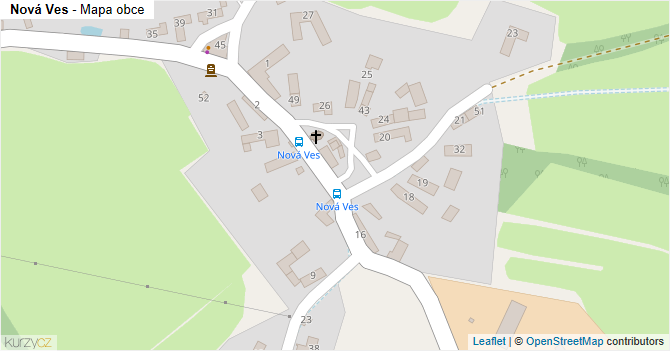 Nová Ves - mapa obce