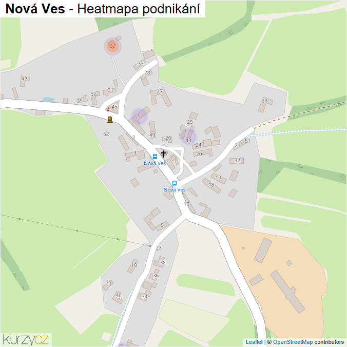 Mapa Nová Ves - Firmy v části obce.
