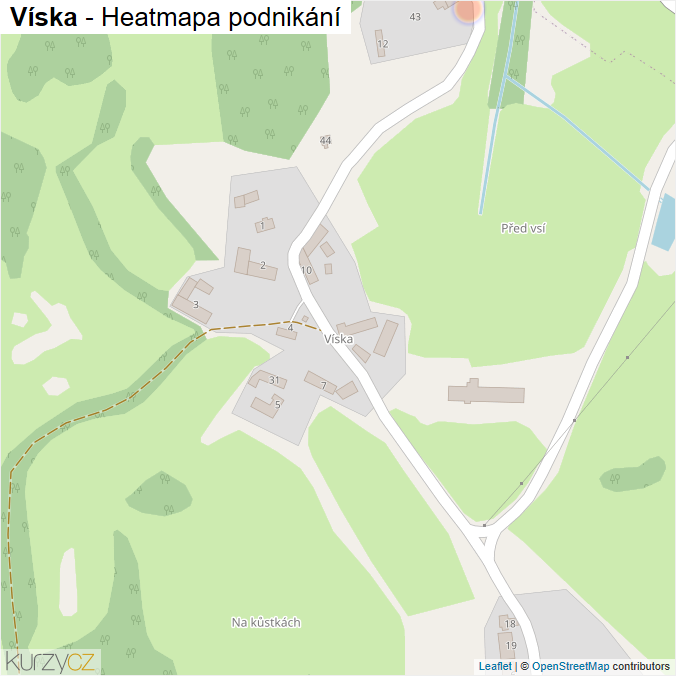 Mapa Víska - Firmy v části obce.