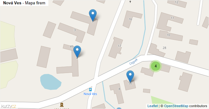 Nová Ves - mapa firem