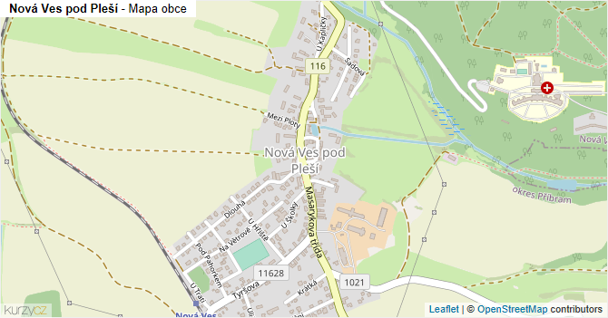 Nová Ves pod Pleší - mapa obce
