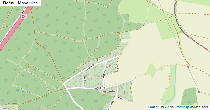 Boční - mapa ulice