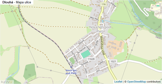 Dlouhá - mapa ulice