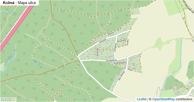 Kolmá - mapa ulice