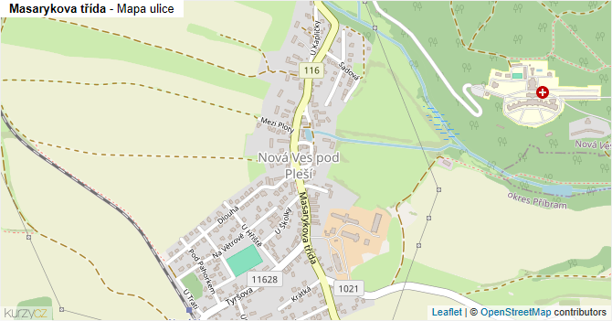 Masarykova třída - mapa ulice